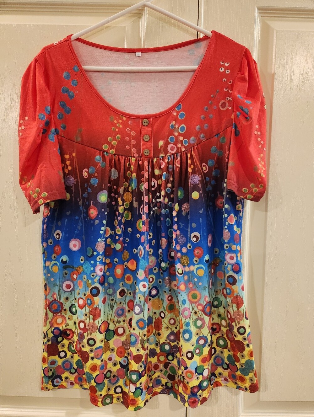 Women’s Multicolor Scoop Neck Floral Print Tunic Top